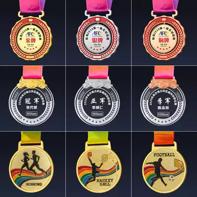 Medal customization Marathon medal listing Basketball Football trophy Children's creative honor authorization card Gold foil medal