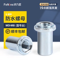 Sealed waterproof rivet nut column Carbon steel closed screw cap Cylindrical nut B-M3M4M5M6M8-1 2