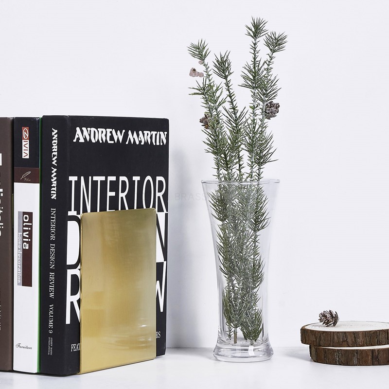 Nordic brass bookend books rely on luxury personalized bookstand home storage simple creative bookshelf decoration bookend