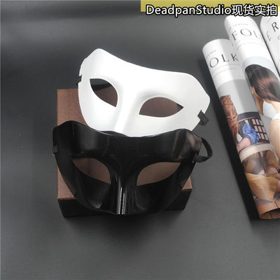 A handsome ancient-style man with a half-face, adult Halloween mask, masquerade ball, douyin party, catwalk show, Zoro mask