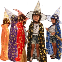 Halloween quần áo trẻ em cho thấy cô gái mặc áo choàng phù thủy áo choàng thời trang be gái 10 tuổi