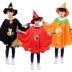 Halloween quần áo trẻ em cos pháp sư phù thủy áo choàng trang phục biểu diễn trang phục phù thủy áo choàng nam và nữ