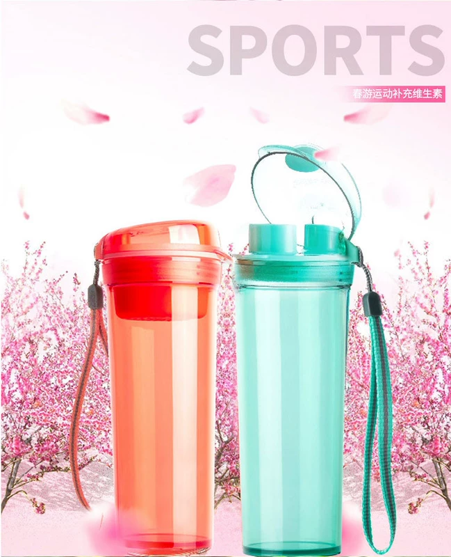 Tupperware Cup Authentic 400ml trà màu pha lê vần tay cốc nam và nữ sinh viên thể thao cốc trà nhựa - Tách