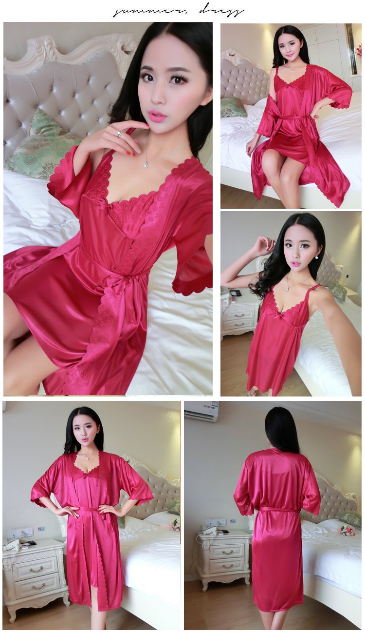 Phụ nữ mùa hè sling 200 kg lụa lỏng chất béo MM XL băng lụa mùa hè nightdress đồ ngủ set 5XL