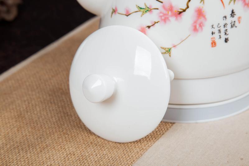 ấm sắc thuốc Jingdezhen Ấm đun nước bằng điện gốm gia dụng Tự động Tắt nguồn Chống cháy sứ Ấm siêu tốc Ấm sứ lớn màu xanh và trắng ấm nấu nước