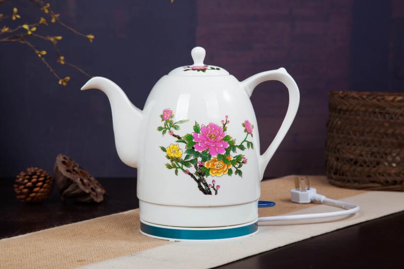 ấm sắc thuốc Jingdezhen Ấm đun nước bằng điện gốm gia dụng Tự động Tắt nguồn Chống cháy sứ Ấm siêu tốc Ấm sứ lớn màu xanh và trắng ấm nấu nước