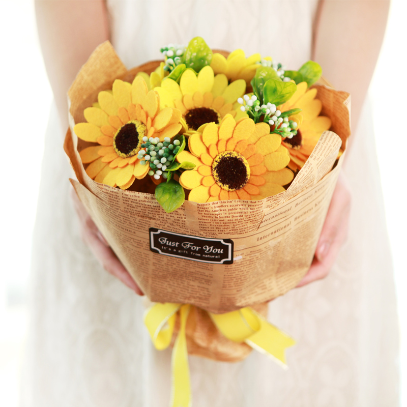 Non-woven children's handmade diy bouquet Tanabata gift sunflower Valentine's Day making material package for men and women