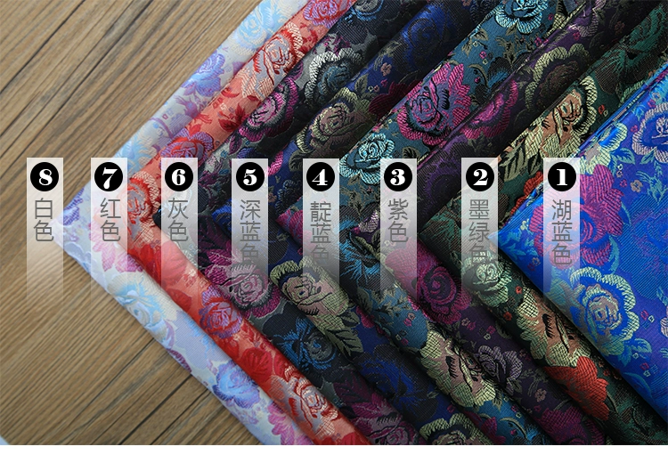 JX đơn điệu jacquard vải thổ cẩm vải tăng hoa hồng túi đệm bao bì gối handmade vải tự làm vải cotton 4 chiều