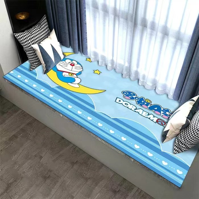 Crystal Velvet Four Seasons Pattern Bay Window Mat Balcony Window Sill Mat Tatami Mat Bedroom Girls Bedside Carpet