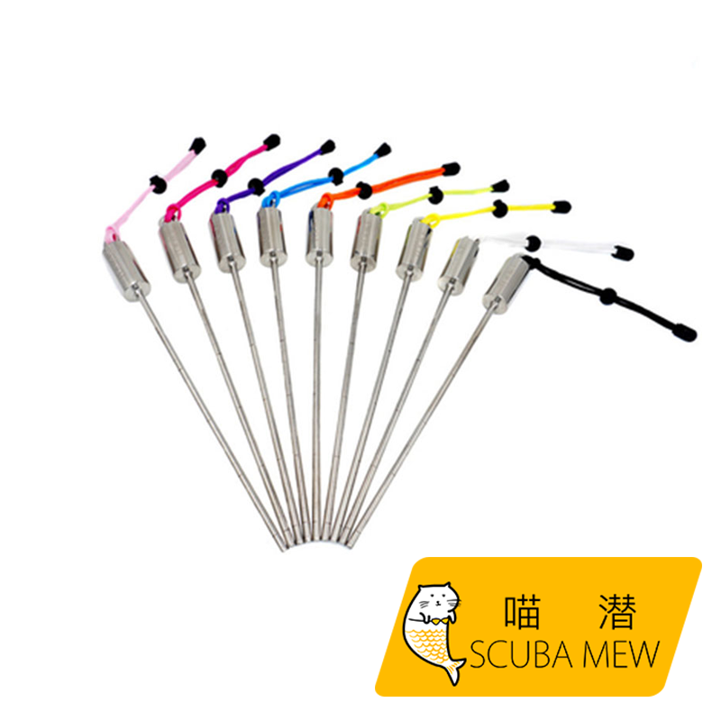 TOOKE stainless steel ding-dong stick diving rattle stick 30cm probe stick with scale probe rod can self-ring with hand rope