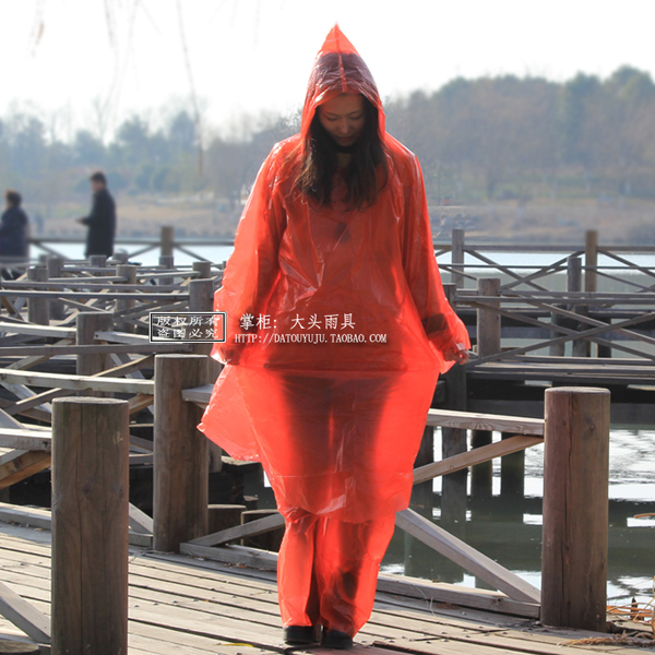 2 lụa chia loại dày dùng một lần áo mưa mưa áo mưa quần đặt du lịch ngoài trời trôi poncho trẻ em áo mưa