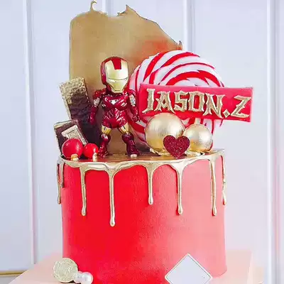 Cake Decoration Alliance 3Q version shaking head Steel Man cake ornaments Doll Doll Doll