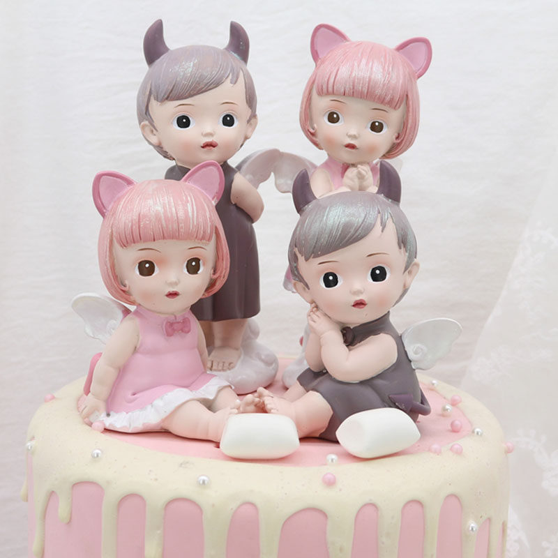 Baking Cake Decoration Large Number Angel Baby Doll Swing Piece Baby Dinner Birthday Party Dress Up