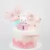 Baking cake decoration Korean powder rabbit doll ornaments cute elements stars bow hair ball plug-in plug-in