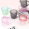 Japanese-Style Glacier Cup with Handle, Colorful Frosted Glass Cup, Trendy High-Appearance Water Cup, Juice Cup, Beer Cup