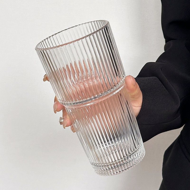 Vertical Striped Glass Beer Mug, High Aesthetic Value Cup, Coffee Cup, Retro Iced American Latte Cup, Cold Drink Cup, Water Cup Vertical Striped Glass Beer Mug, High Aesthetic Value Cup, Coffee Cup, Retro Iced American Latte Cup, Cold Drink Cup, Water Cup