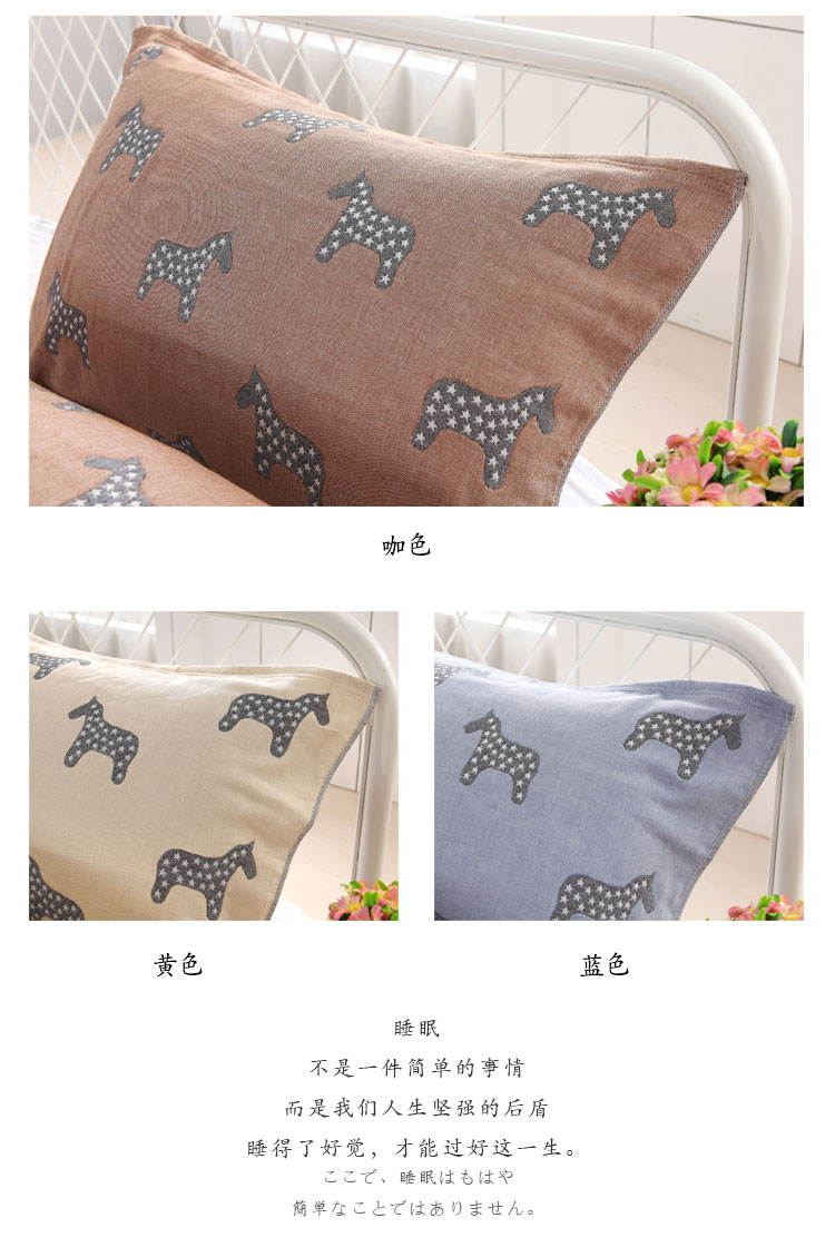 Mới gối sáu lớp gạc gối bông cotton đôi bông cao cấp dày gối sinh viên khăn choàng gối