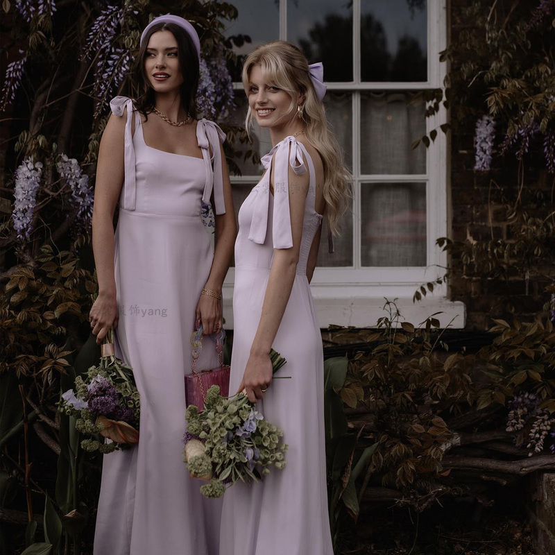 2024 Bridesmaid Dresses, Sister Dresses, Satin, Suitable for Everyday Wear in Summer, Petite Size, High-End, Niche, Slimming, Slightly Plump Figure
