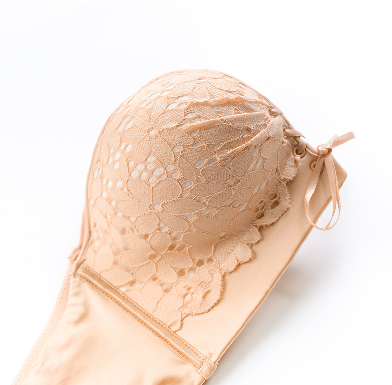 Sexy dây đeo đồ lót phụ nữ không có vòng thép vô hình quây chống trượt nhỏ áo ngực dày ống trên áo ngực tập hợp đồ lót phụ nữ