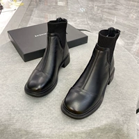 Martens, демисезонные универсальные короткие сапоги в английском стиле, широкий устойчивый каблук, в британском стиле, из натуральной кожи