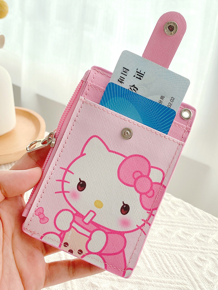 Cartoon Double-Sided Multi-Card Slot Campus Student Meal Card Zipper Neck Card Holder School Id Card Bus Card Id Card with Lanyard