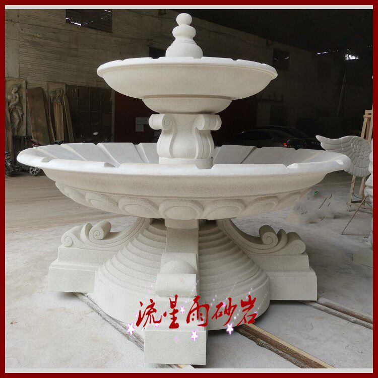 Meteor shower sandstone relief glass fiber water bowl spray sandstone sculpture hotel villa home decoration materials