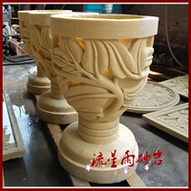 Sandstone relief flower pot Garden sculpture flower bowl Sandstone FRP hotel villa home improvement real estate decoration materials