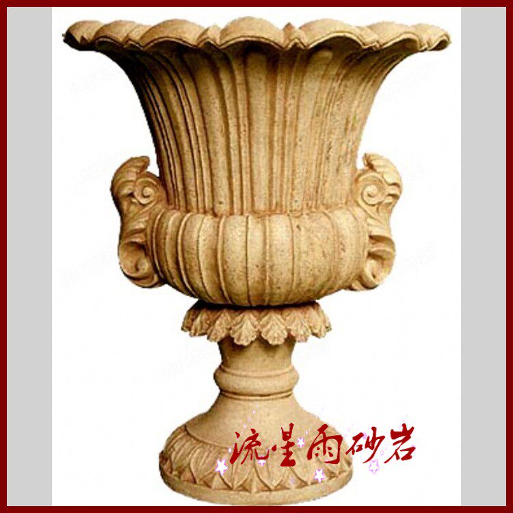 Sandstone Reliefs Flower Pots Urban Landscaped Sandstone Sculptures Fiberglass Flower Bowl Hotel Villa Furniture Decoration Materials