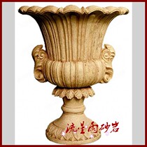Sandstone Reliefs Flower Pots Urban Landscaped Sandstone Sculptures GRP Flower Bowl Hotel Villa Furniture Decoration Materials