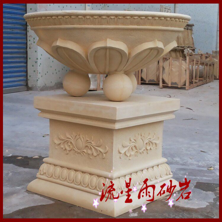 Glass fiber Customized sandstone copper embossed pillar Base landscaping foam Cement Sculpture Background Wall Pendulum decoration