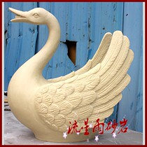 Sandstone relief Swan water spray glass fiber reinforced plastic Fountain Hotel Villa garden landscape sculpture home decoration materials
