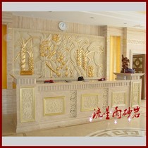  Meteor shower sandstone relief sculpture fruit map background wall painting entrance hotel villa home improvement decoration materials