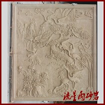 Sandstone relief crane glass fiber reinforced plastic sculpture sandstone background wall indoor and outdoor wall Hotel Villa home decoration materials