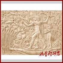Meteor shower sandstone relief European hunting map sandstone background wall FRP hotel villa home decoration decoration materials
