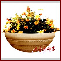 Meteor shower sandstone relief Flowerpot Garden sandstone sculpture glass fiber reinforced plastic flower bowl building residential area home decoration hotel materials