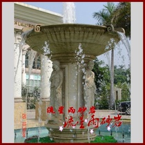 Meteor shower sandstone relief beauty European fountain sandstone glass fiber reinforced plastic sculpture Hotel Villa decoration materials