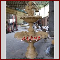 Sandstone relief Angel Fountain City sandstone glass fiber reinforced plastic sculpture fountain flower bowl Hotel Villa decoration materials