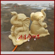 Sandstone relief elephant water spray garden sculpture sandstone glass fiber reinforced plastic Fountain City District Villa decoration