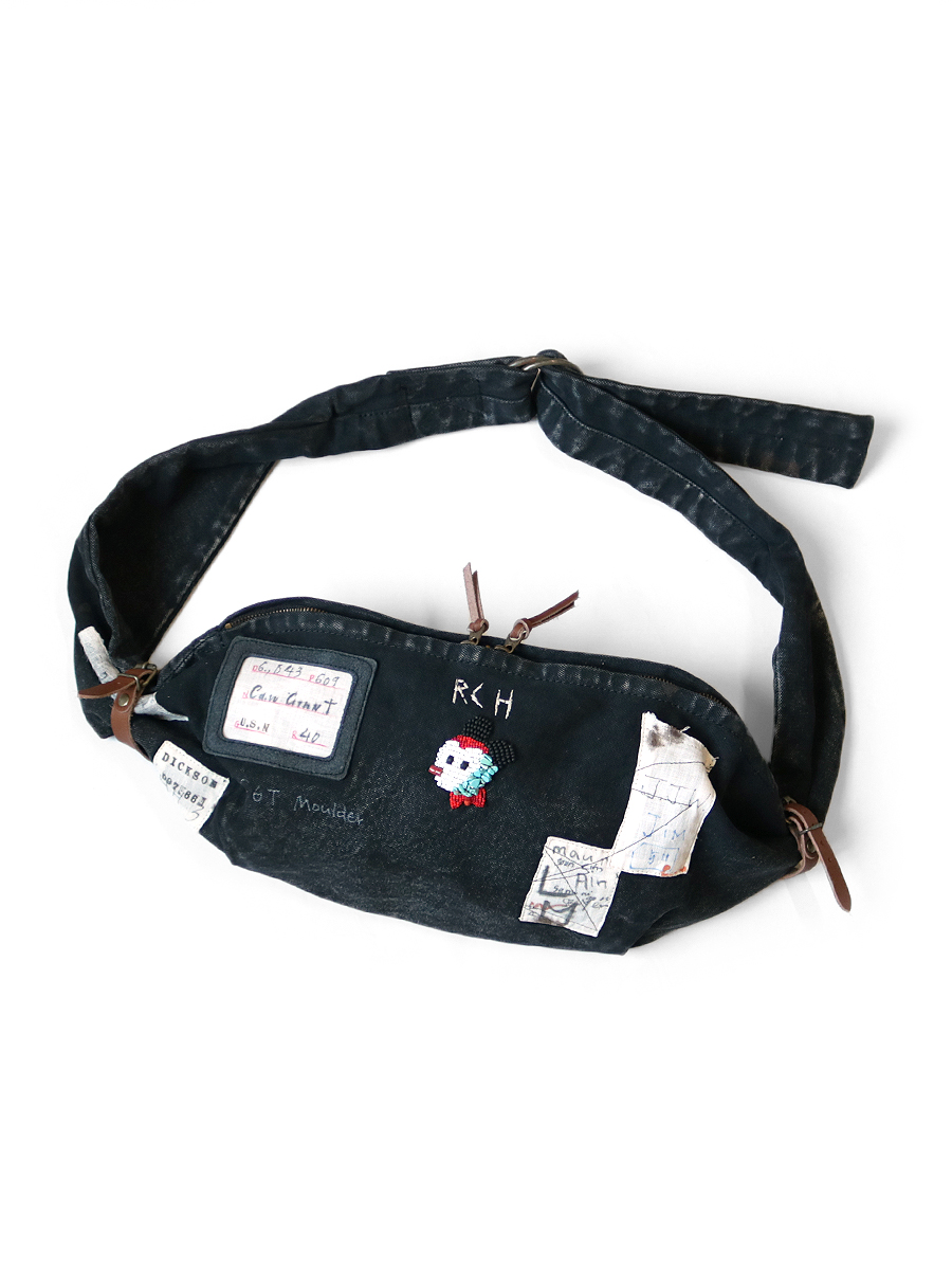 Warm wine kapital retro day tide casual make old Mickey canvas shoulder Messenger bag small hobo bag ins