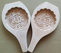 Medium Wood pasta snack cake baking apparatus mold utensils crucian carp carp-shaped lucky flower type noodle card mold