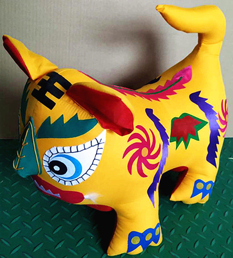 40 cm large number yellow pure handmade PP cotton cloth Tiger Town Residence Tiger Hair Treasure Tiger Cloth Art Toy Tiger Pendulum