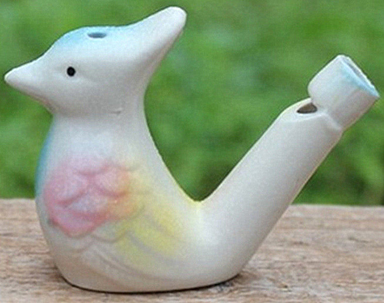 Small Bird Water Whistle Whistle Ceramic Waterfowl Water Whistle Music Waterfowl Ceramic Mouth Whistle children Toy Whistle Peacock