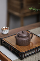 Taoying sand art Yixing original mine purple sand craft pot maker full hand-made Dashuitan old purple mud Bell pot