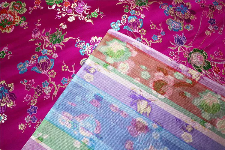 gió của Trung Quốc thổ cẩm Tây Tạng chiếc váy đầy màu sắc hoa mô phỏng jacquard damask vải DIY handmade vải vải - Vải vải tự làm