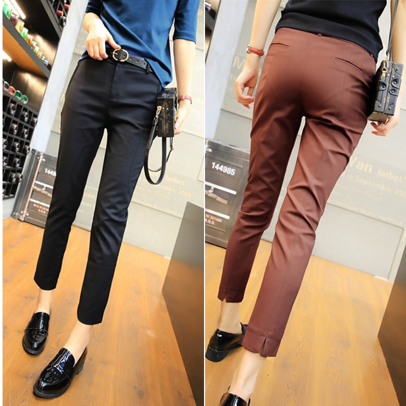 Western dress pants woman 90% spring summer new high waist display slim smoke pipe casual 80% pants small foot professional working long pants