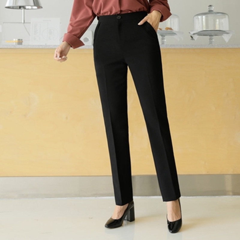 Suit pants, women's trousers, Korean version, summer work, small-footed trousers, black high-waisted OL professional dress, thin women's pants