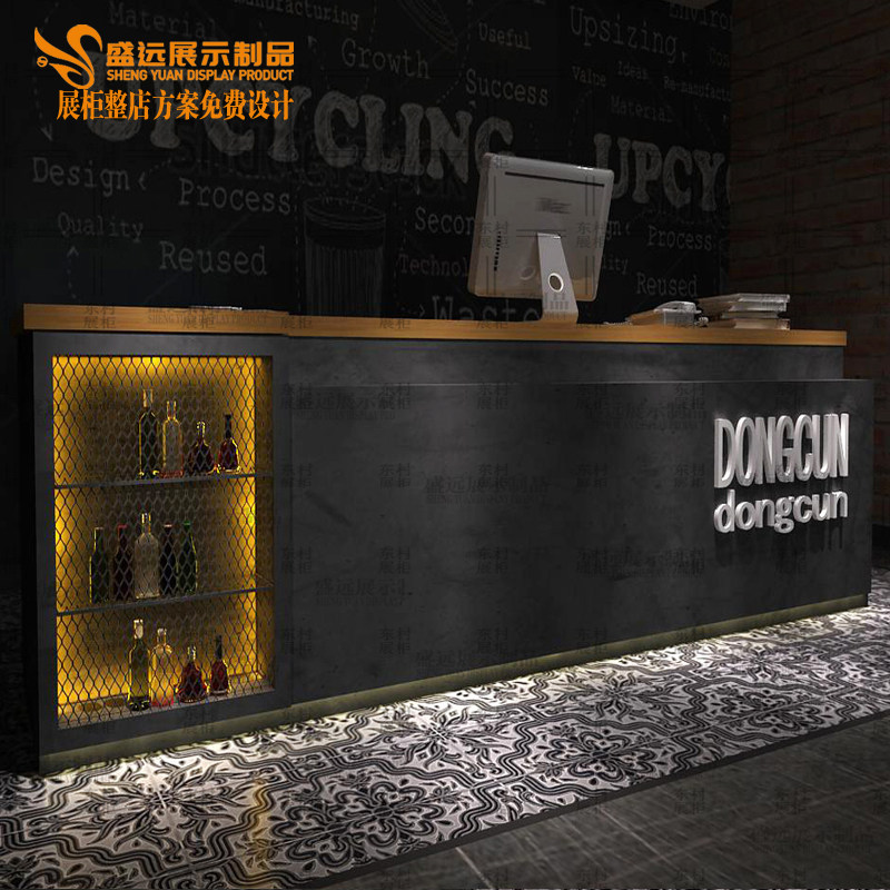 Manufacturers customized high-end industrial wind cash counter shop milk tea shop gym bar desk reception desk