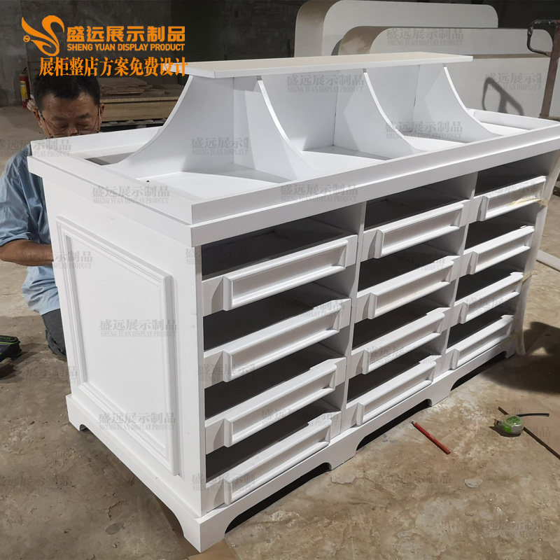 Custom White Wood Lacquer Lingerie Store Display Counter Double Side Nakajima Bra Underwear Drawer Display Cabinet Panty Cabinet