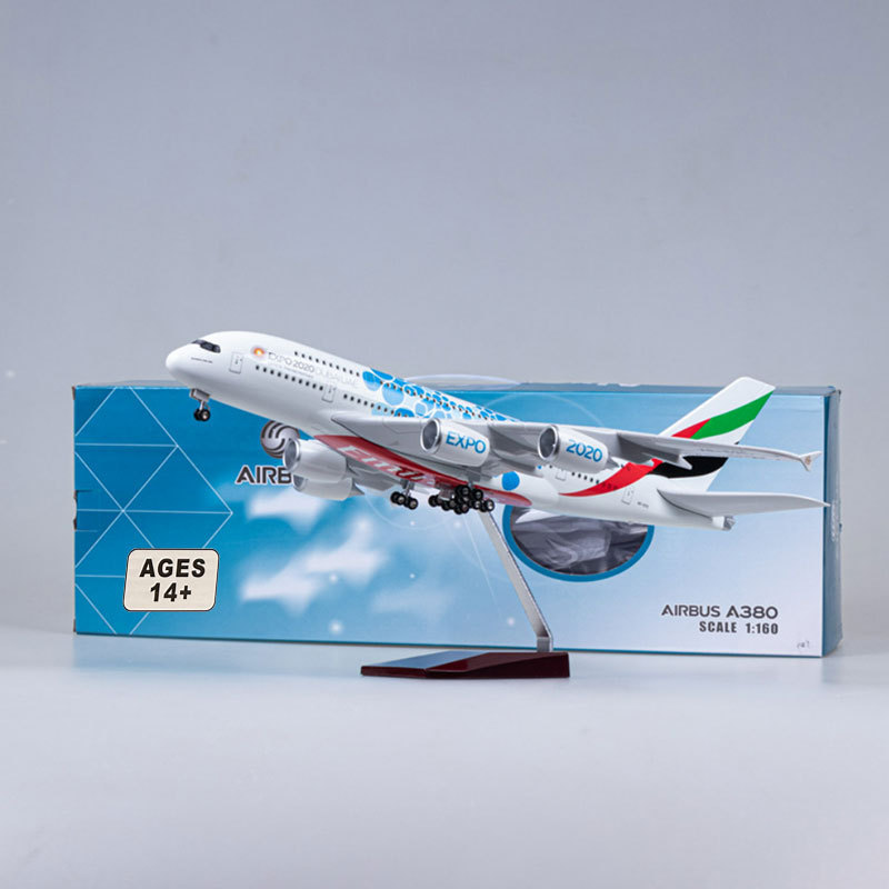 47cm Model Airplane 1:160 Scale Expo Airlines A380 Emirates Airlines Airplane Model Ornament