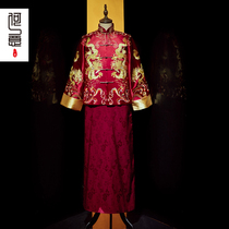 Xiuhe clothing mens 2021 new wedding dress Chinese style dress Xiuhe dragon and phoenix coat mens show kimono